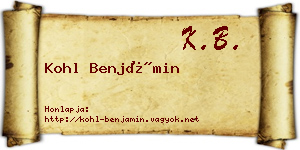 Kohl Benjámin névjegykártya